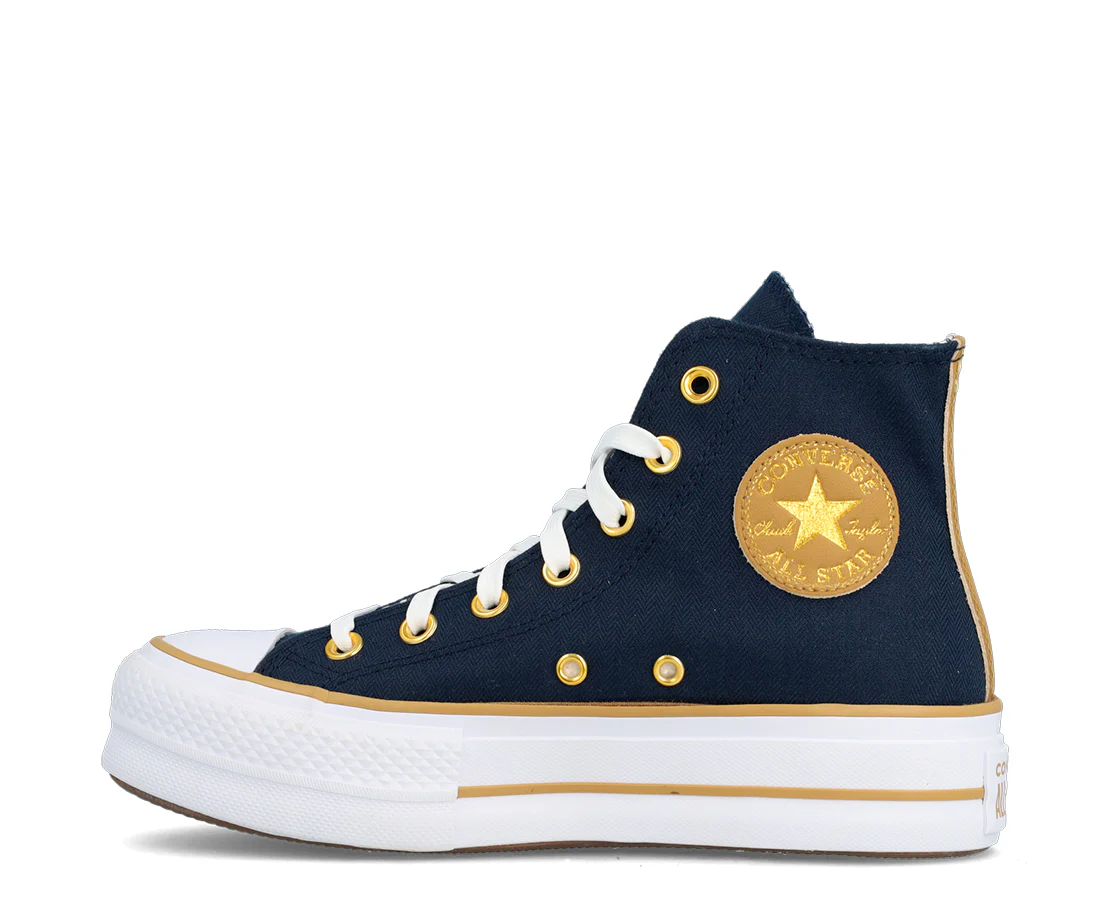 Converse Chuck Taylor All Star Lift Herringbone Stripe High Top Obsidian - Image 3