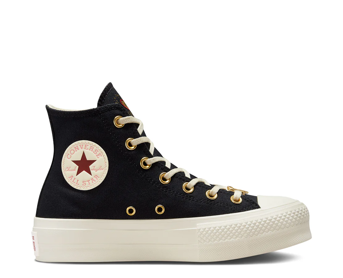 Converse Chuck Taylor All Star Lift Platform High Hearts Black