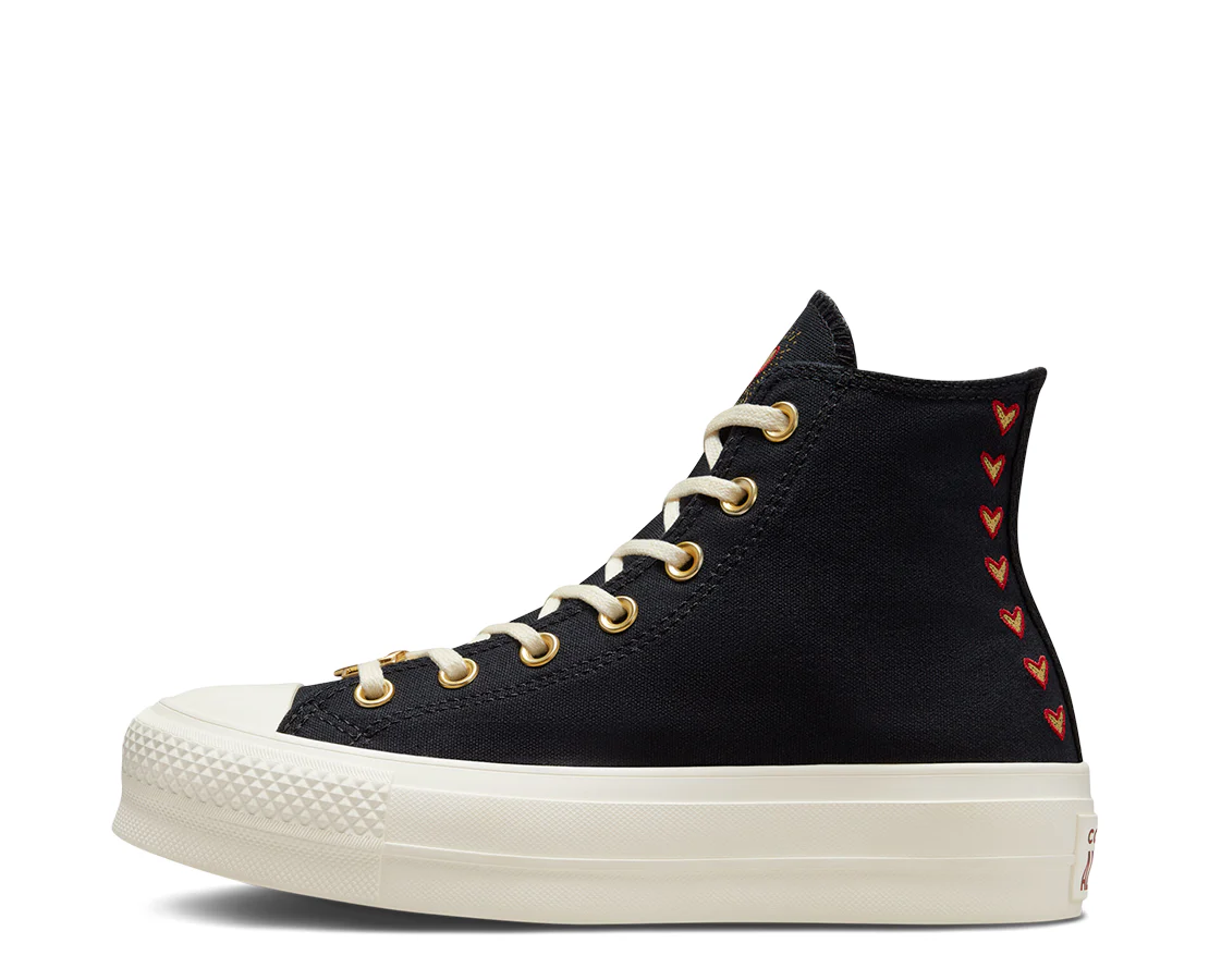 Converse Chuck Taylor All Star Lift Platform High Hearts Black - Image 3