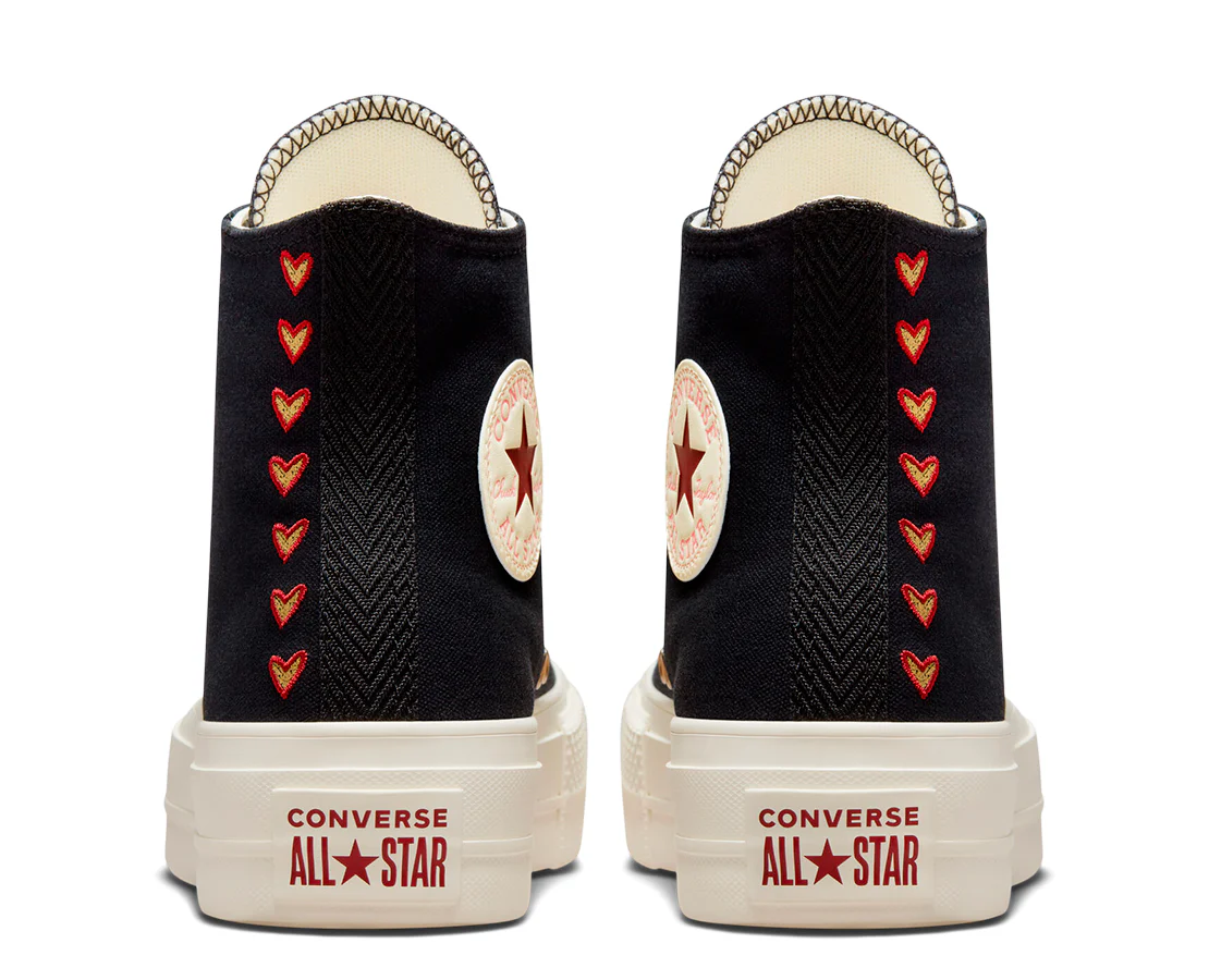 Converse Chuck Taylor All Star Lift Platform High Hearts Black - Image 6