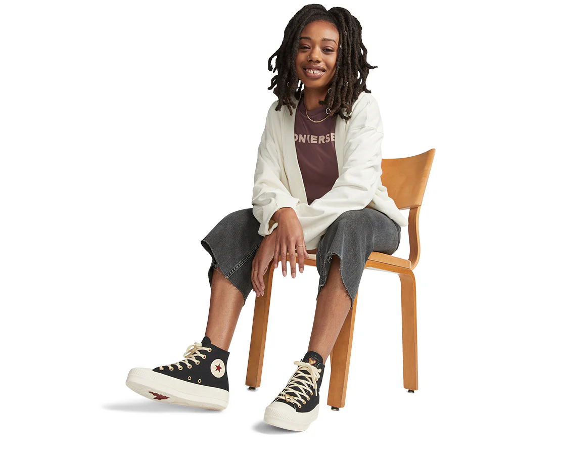 Converse Chuck Taylor All Star Lift Platform High Hearts Black - Image 7