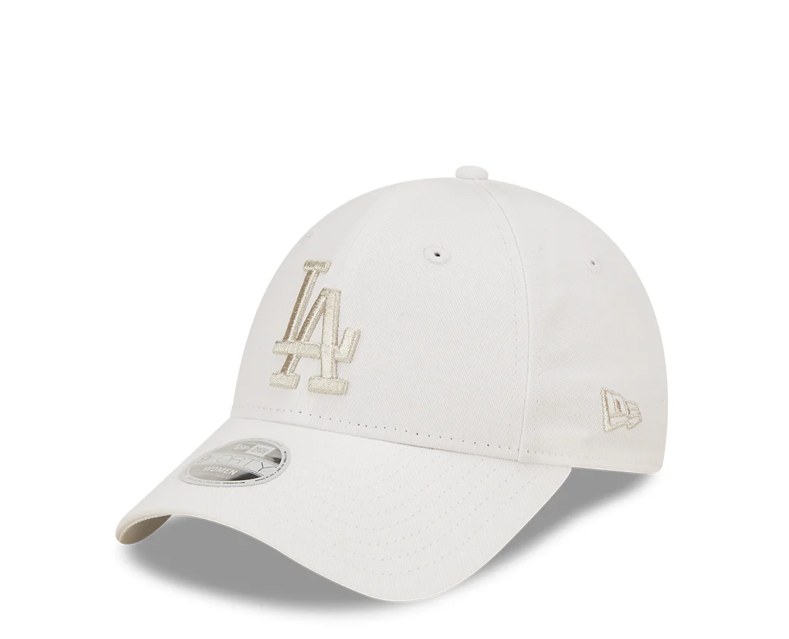 New Era LA Dodgers Womens Metallic Logo Cream 9FORTY Adjustable