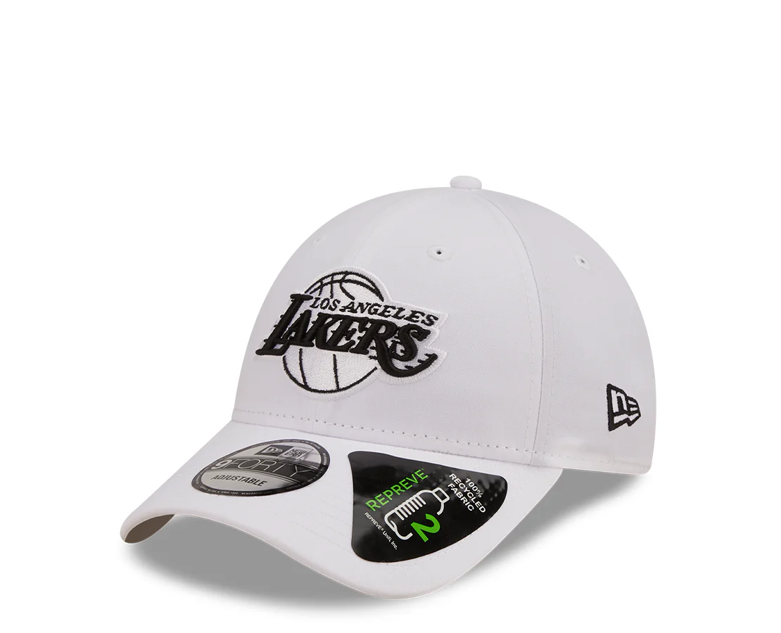 New Era LA Lakers Repreve Monochrome White 9FORTY Adjustable