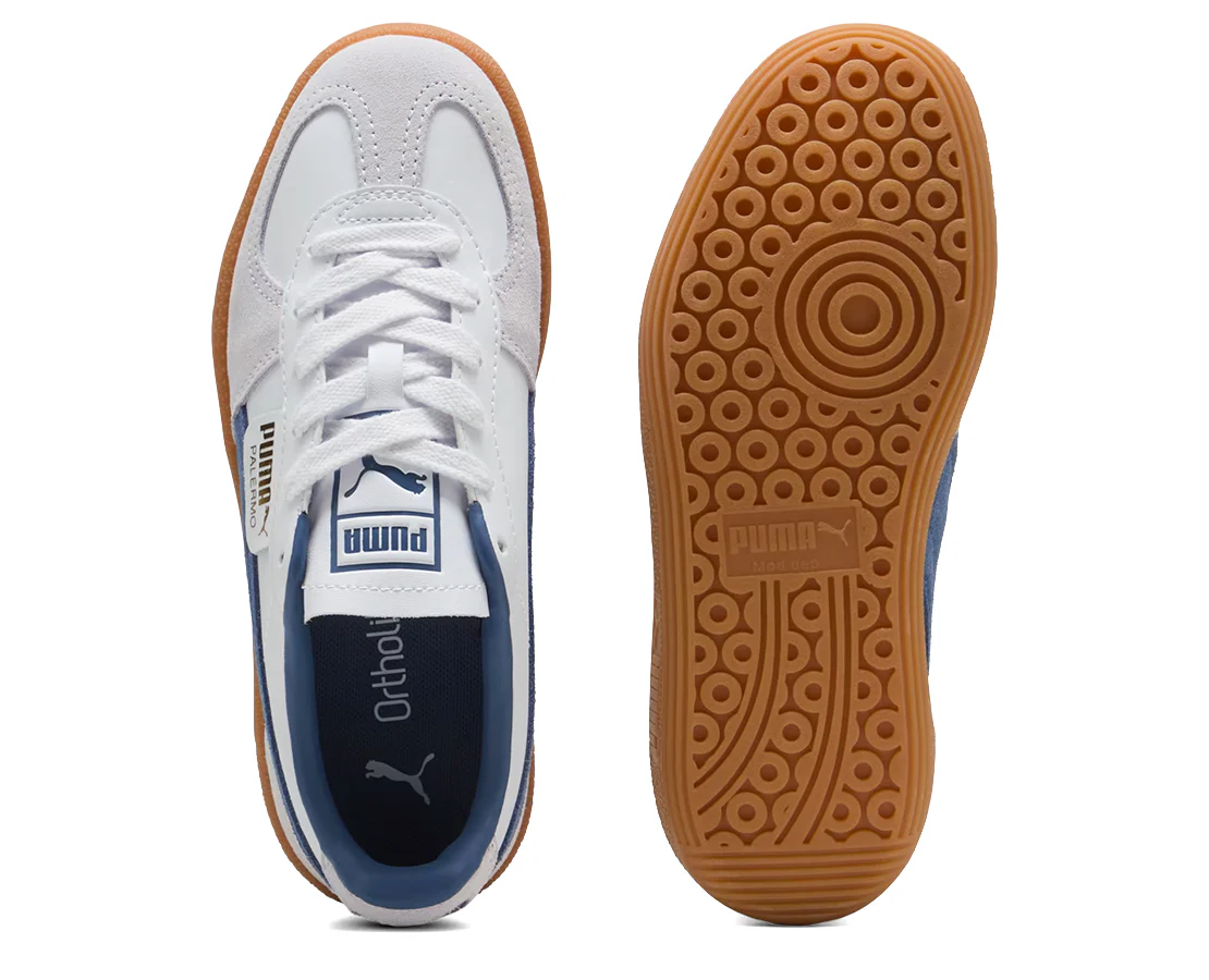 Puma Palermo Leather White Dark Indigo - Image 4