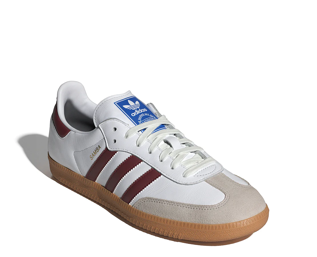 Adidas Samba OG White / Burgundy / Gum - Image 2